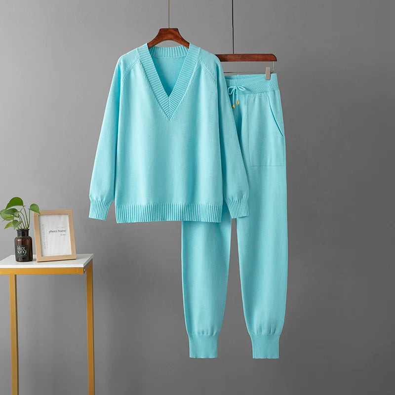 Avery | Mysigt Stickat Lounge-set