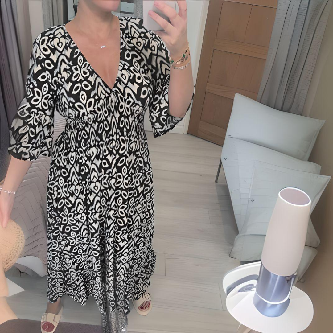 Isabella | Boho-tryckt Klänning